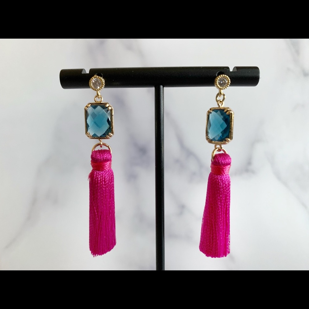 Pink and Blue Earrings
